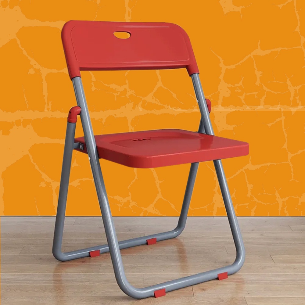 Portable Folding Chair Backrest Heavy Duty Fold up Stool Metal and