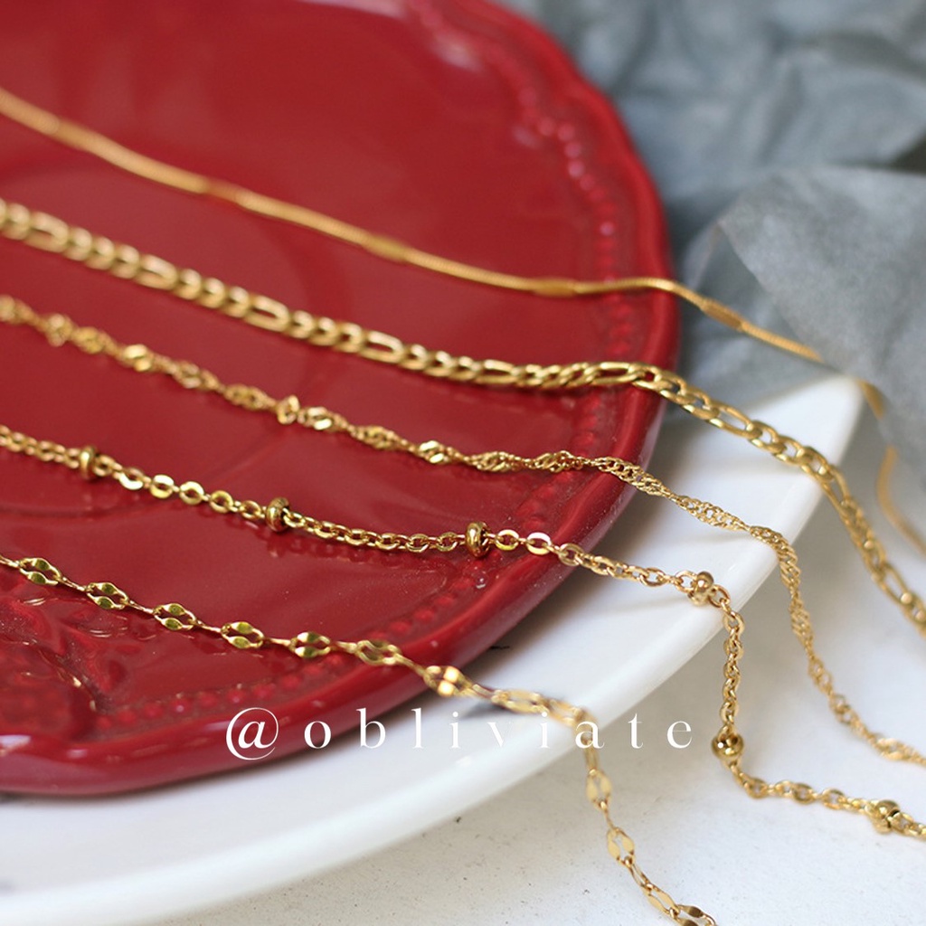 Waterproof Basic Chain Only Minimalist Layered Stackable Snake Necklace •  Necklaces For Unisex Men Women 45cm 50cm 60cm 20inch Non-Fade