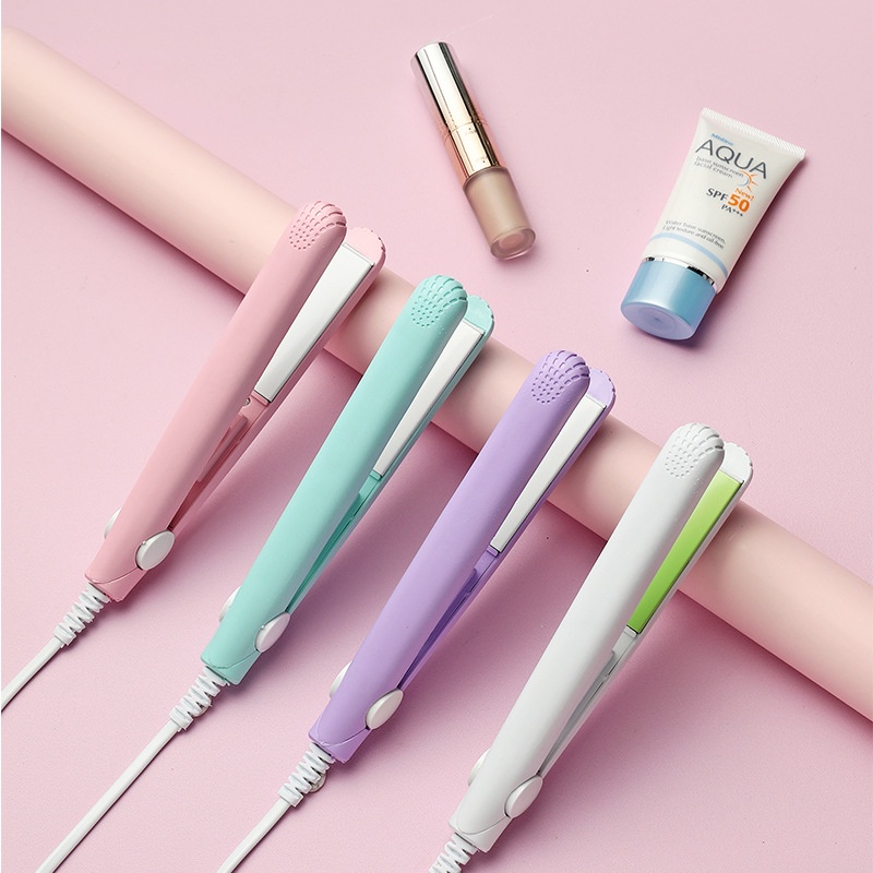 Mini curling iron straight hair ceramic flat iron mini hair ...