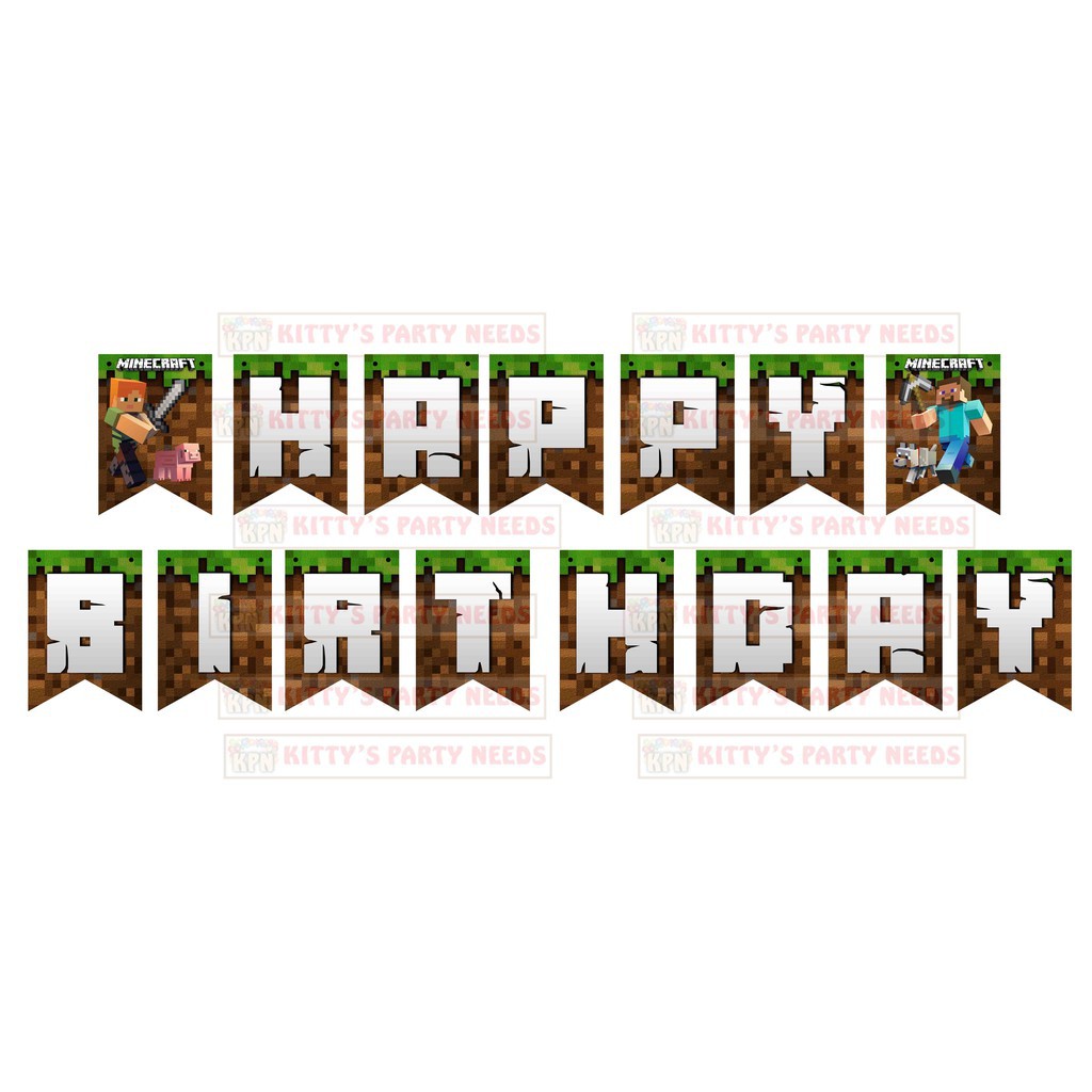 minecraft birthday party Minecraft Birthday Banner | Shopee Philippines