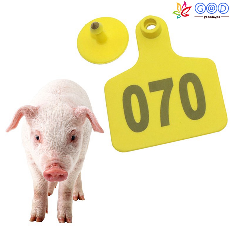 Animal Sheep Livestock Pig Ear Tags Lables Marking Plier (100X yellow ...