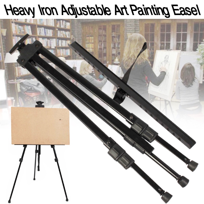 [Spot] Heavy Iron Adjustable Art Painting Easel Tripod Stand for Artist