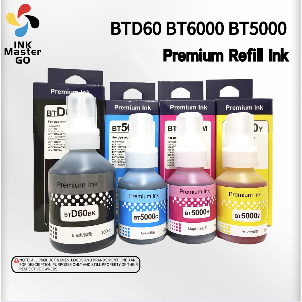 Brother ink BT6000 BTD60 BT5000 BTD60 Refill ink Compatible For Brother