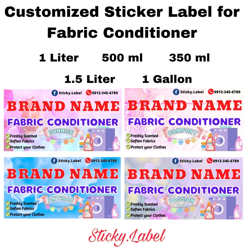 Waterproof Customized Sticker Label for Fabric Conditioner Shopee