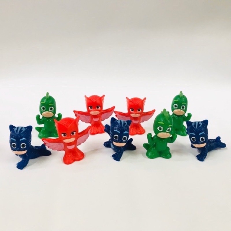 9 Pieces Rubber PJ Catboy/ Owlette/ Gekko Cake Topper Set | Shopee ...