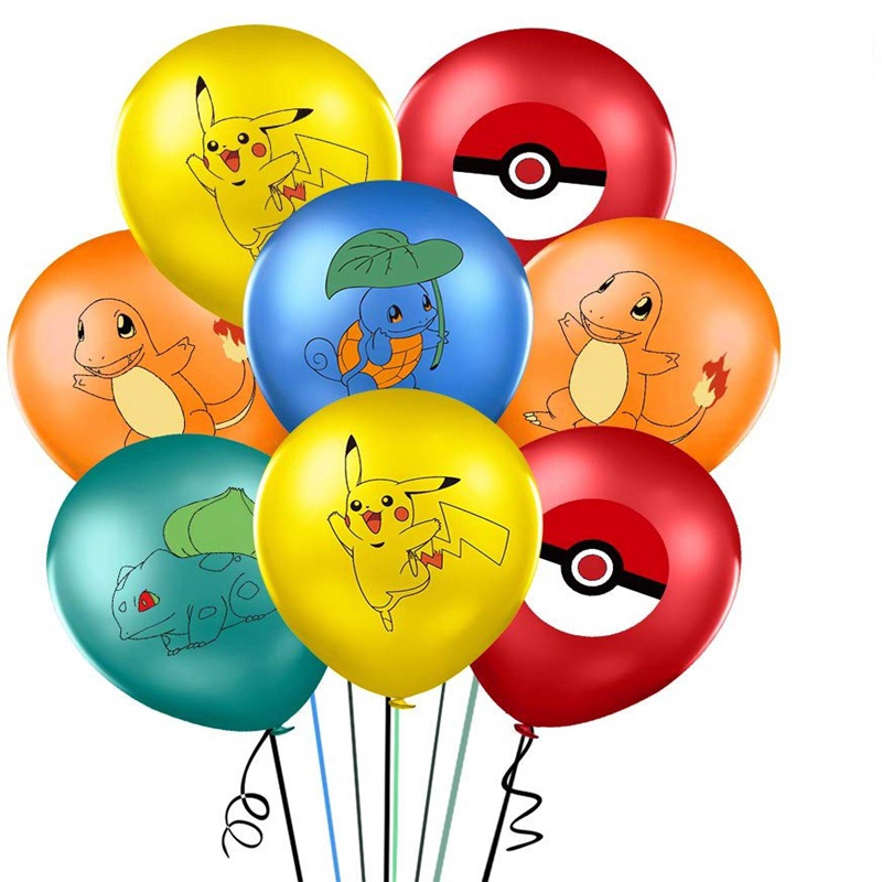 Pikachu Party Balloons Combination Pokémon Party Decoration Pocket Elf Latex Balloons Shopee