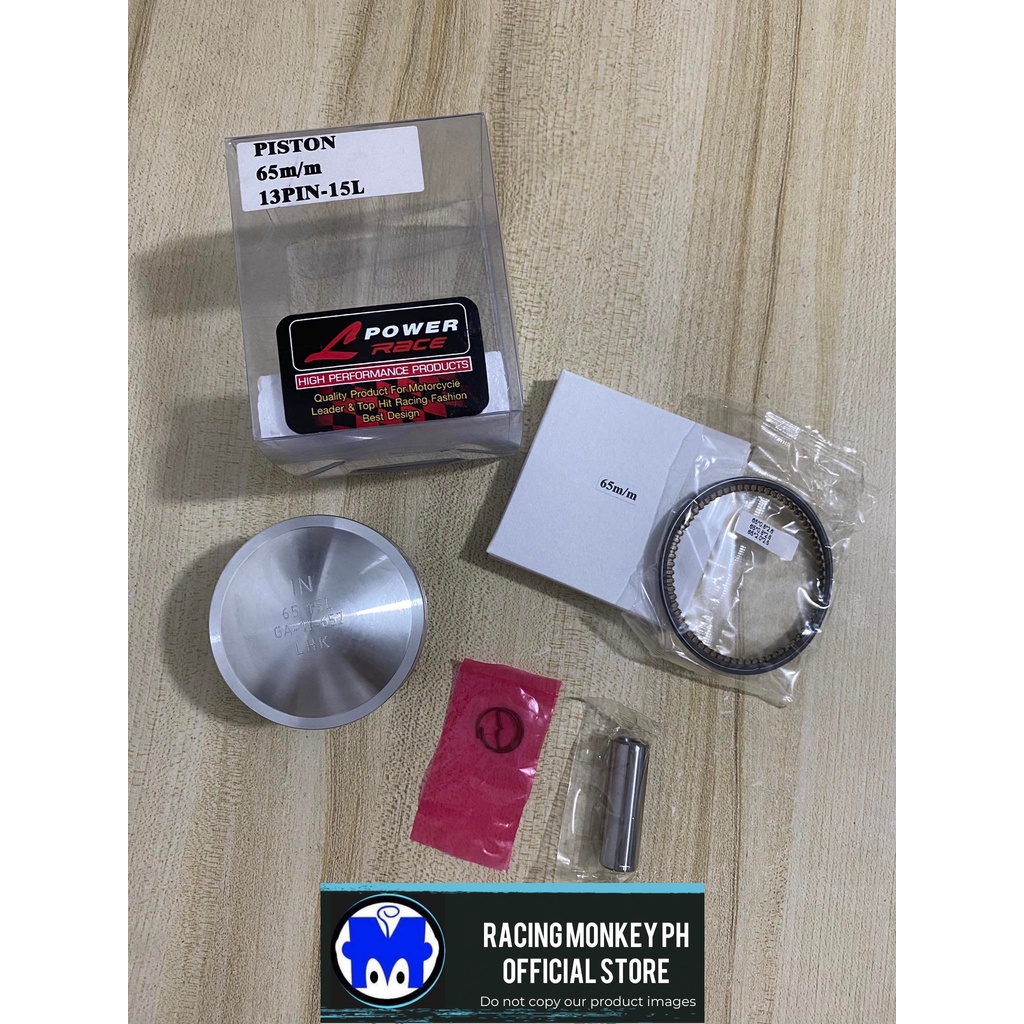 Piston Kit 65mm Pin 13 Blank Piston Full Dome (Wave/XRM/RS/Fury/Mioi125/Souli125) LHK L Power