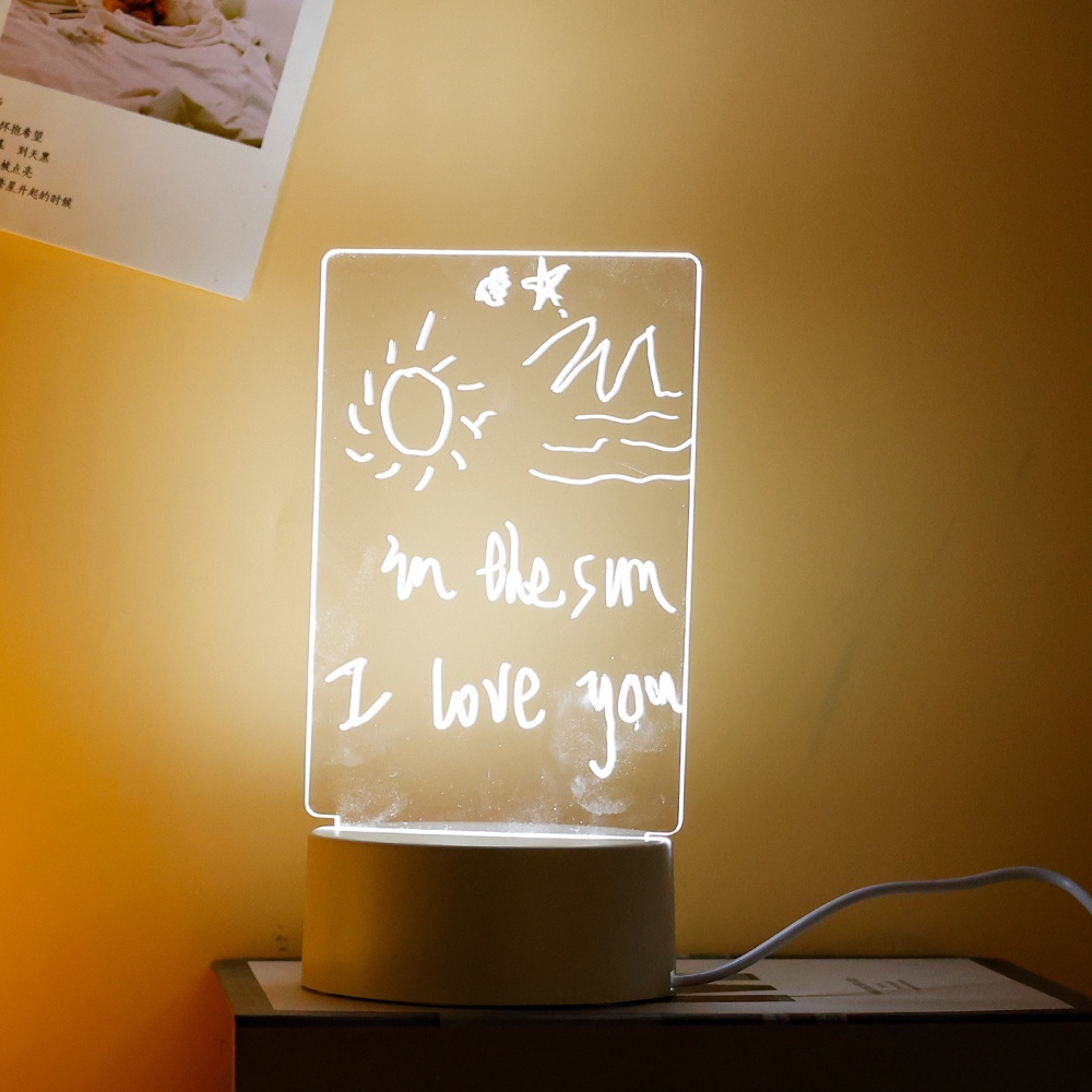 USB Note Board Lamp with Erasable Pen Led Night Light Desktop ...