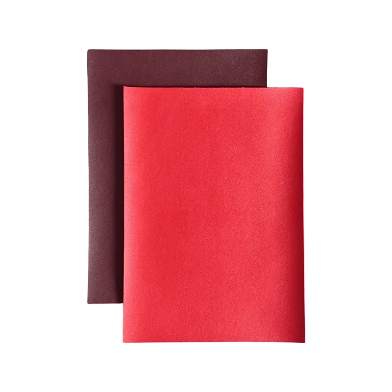 Vegan Leather Red Shade A4 size Thick leather metallic plain for