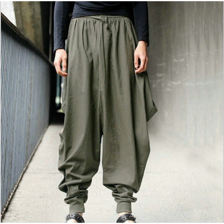 Men's Casual Baggy Drawstring Hippie Boho Aladdin Harem Pants | Shopee ...