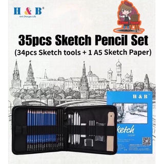 h&b sketch pencil set graphite drawing set - Best Prices and Online Promos  - Jan 2024