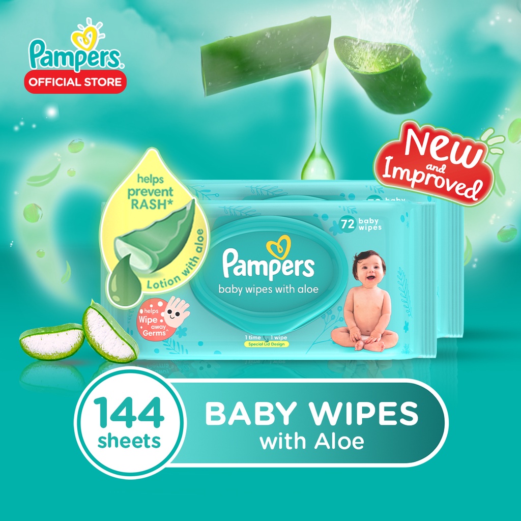 Pampers Baby Wipes with Aloe 72s x 2 packs Shopee Philippines