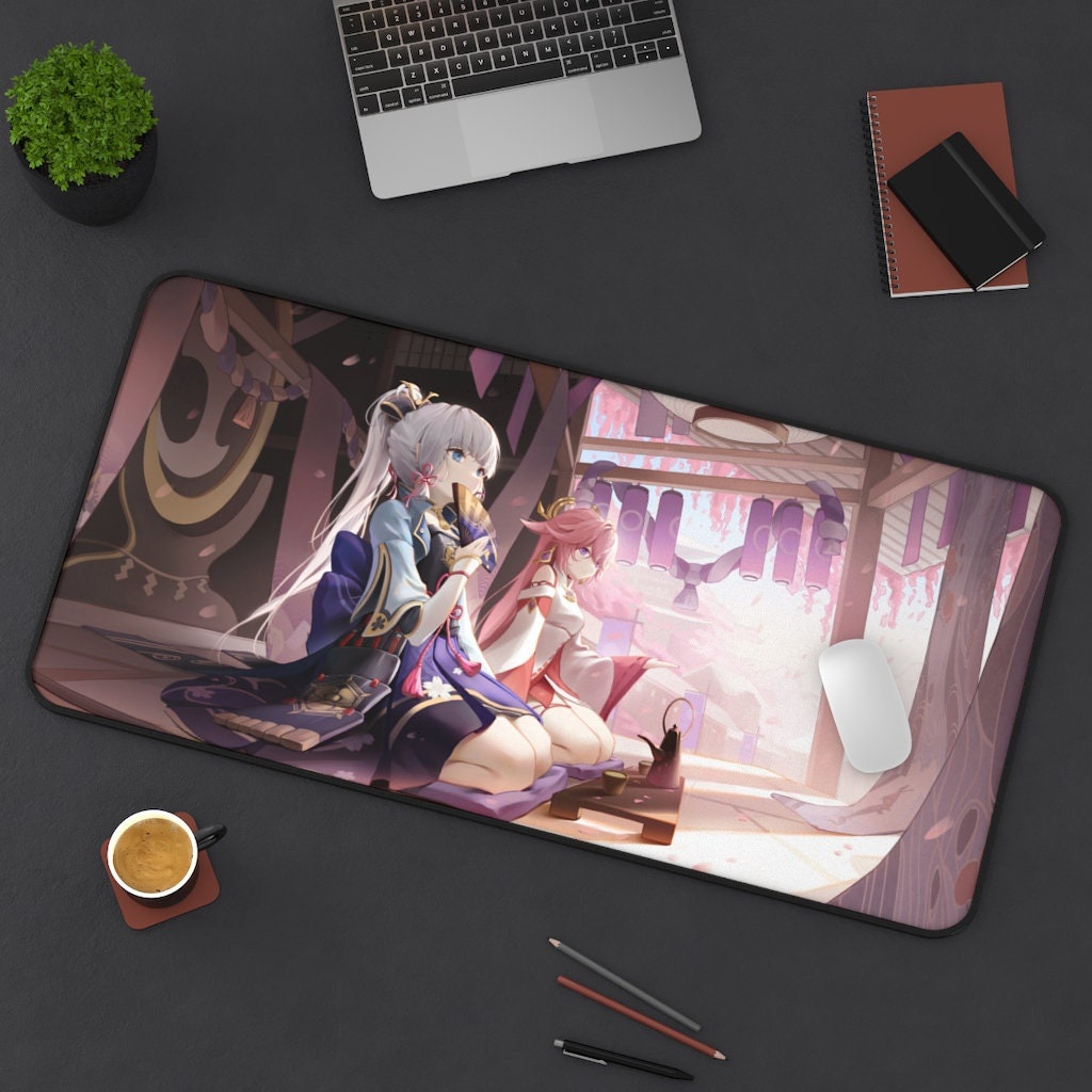 Genshin Impact desk mat, genshin impact Kamisato Ayaka,Yae Miko