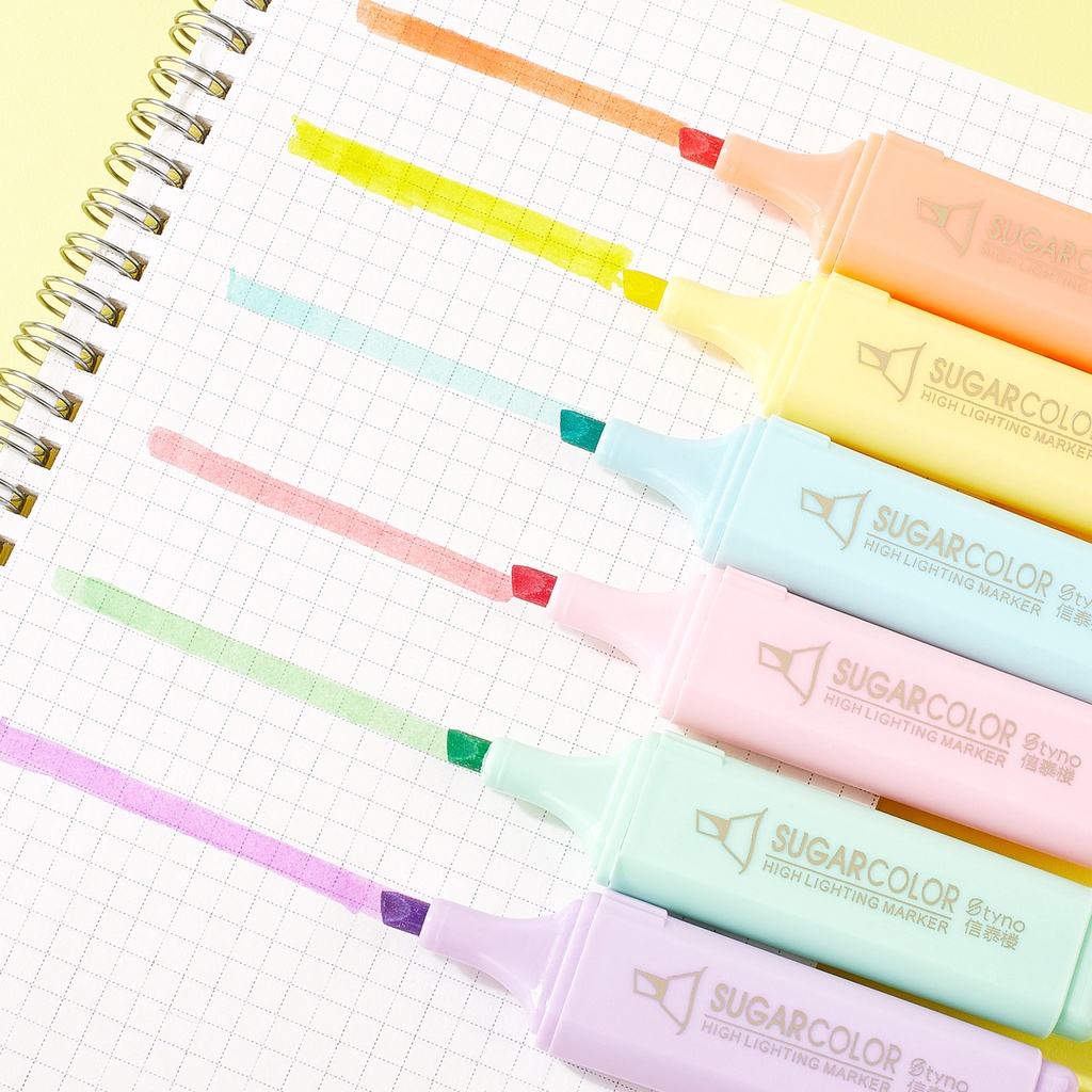 Highlighters marker candy color marker scrub color thick stroke