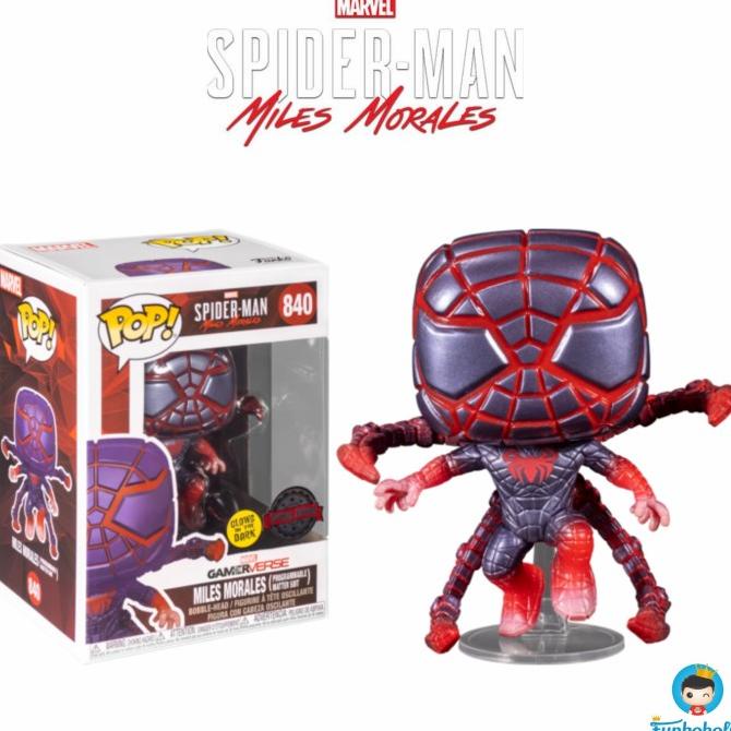 Funko Pop! Spider-man Miles Morales Programmable Matter Suit Pose Glow ...