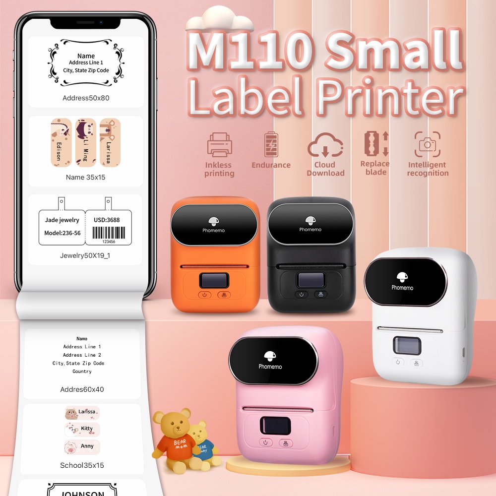 Phomemo M110 Mini Portable Thermal Label Printer Self-adhesive