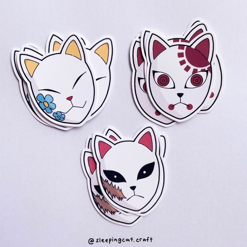 Demon Slayer Kitsune Mask Stickers | Shopee Philippines