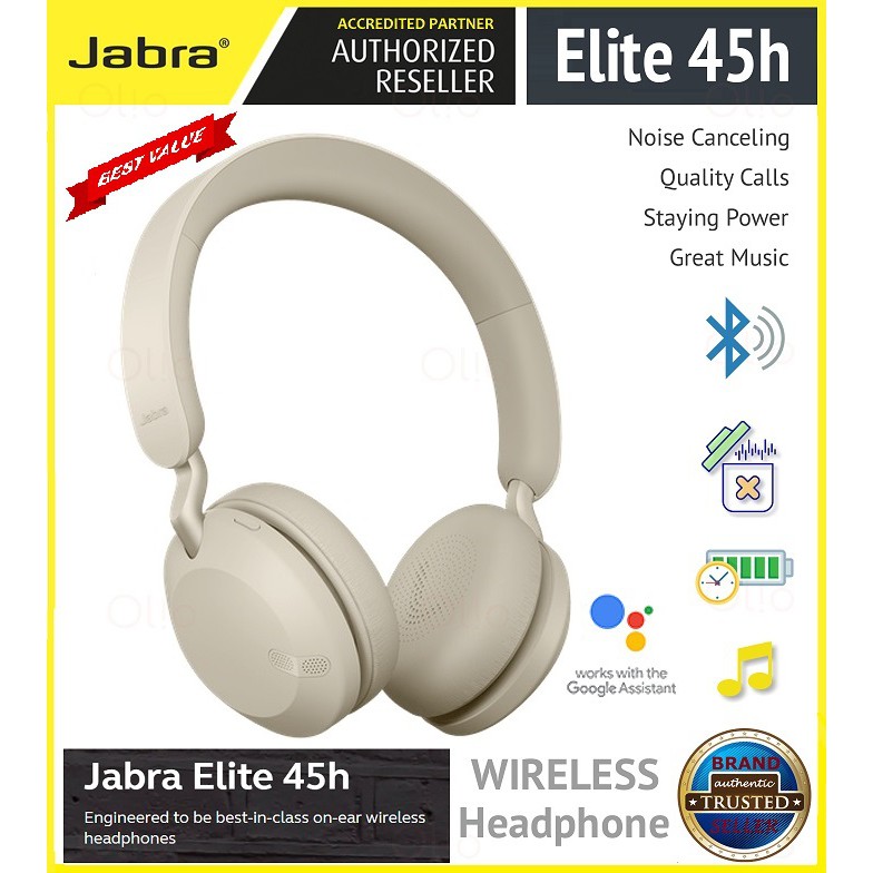 JABRA ELITE 45h Wireless Headphone Noise Canceling Music Calls