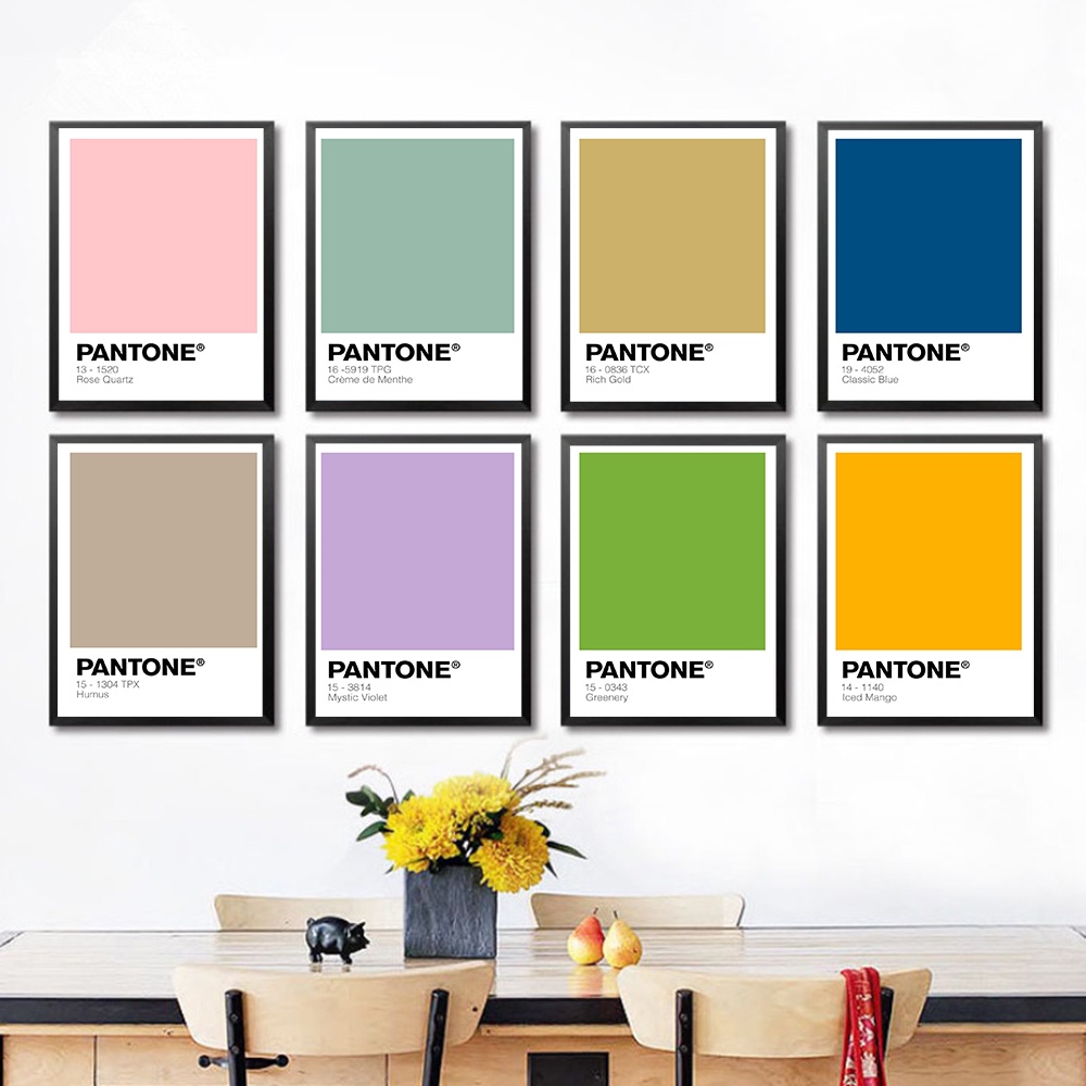 Pantone Color Wall Art Home Wall Poster Pink Green Blue Red Modern