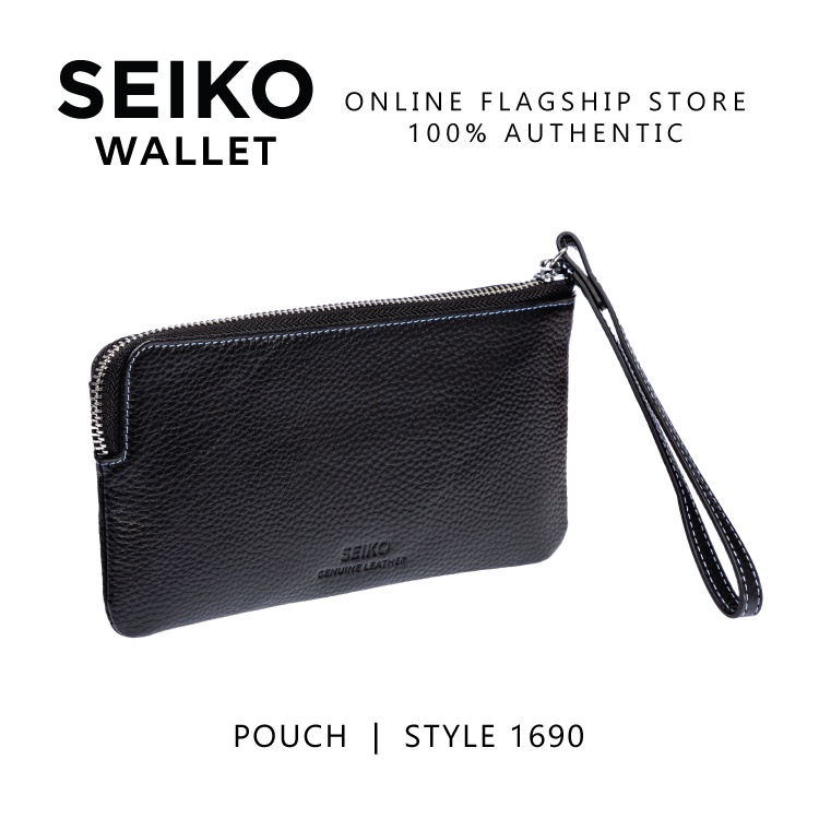 Seiko Wallet Genuine Leather Pouch Soft Leather 1690 Shopee