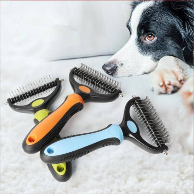 Pet Knotted Comb Dog Comb Cat Grooming Rake Comb Stainless Steel Blade ...