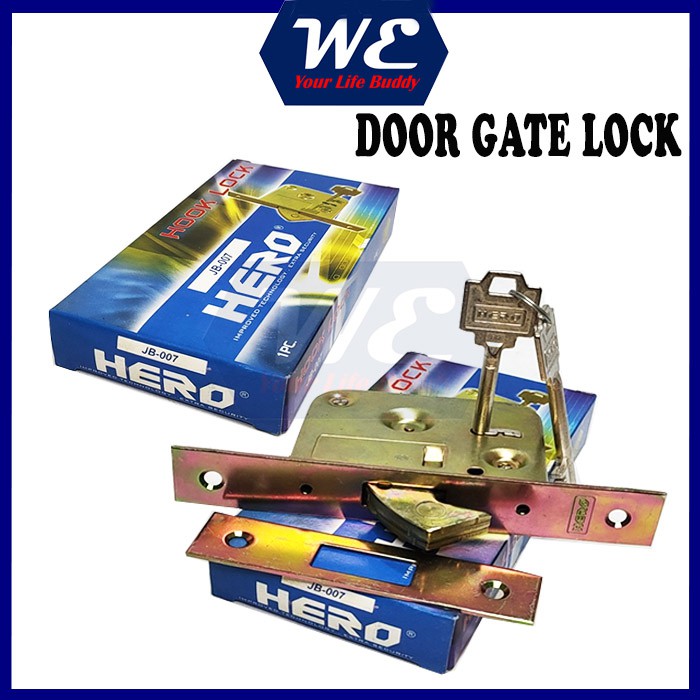 [100 ORIGINAL] HERO Gate Lock / Metal Door Lock / Iron Grill Hook Lock