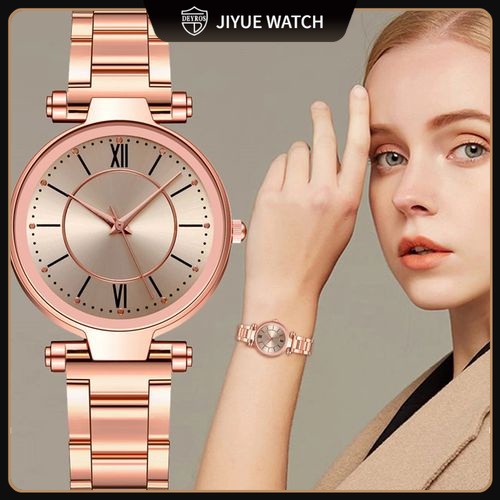 Womens Quartz Watch Fashion Rose Gold Wrist Watches for Women Stainless Steel Band Strap Female Clock Wristwatch Shopee Philippines