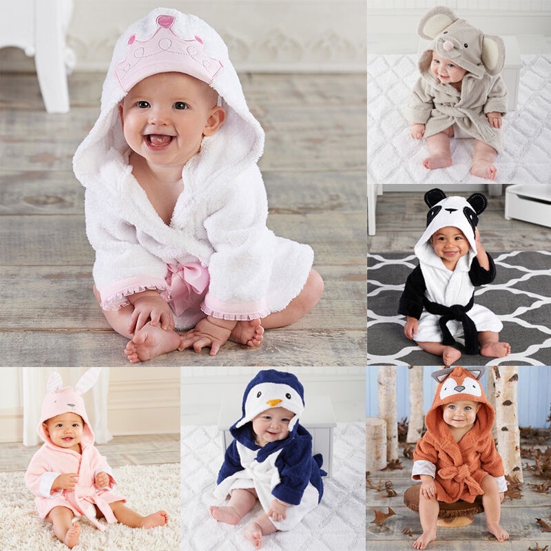 Emmababy Newborn Boys Girls Animal Bathrobe Infant Bathing Blanket Baby