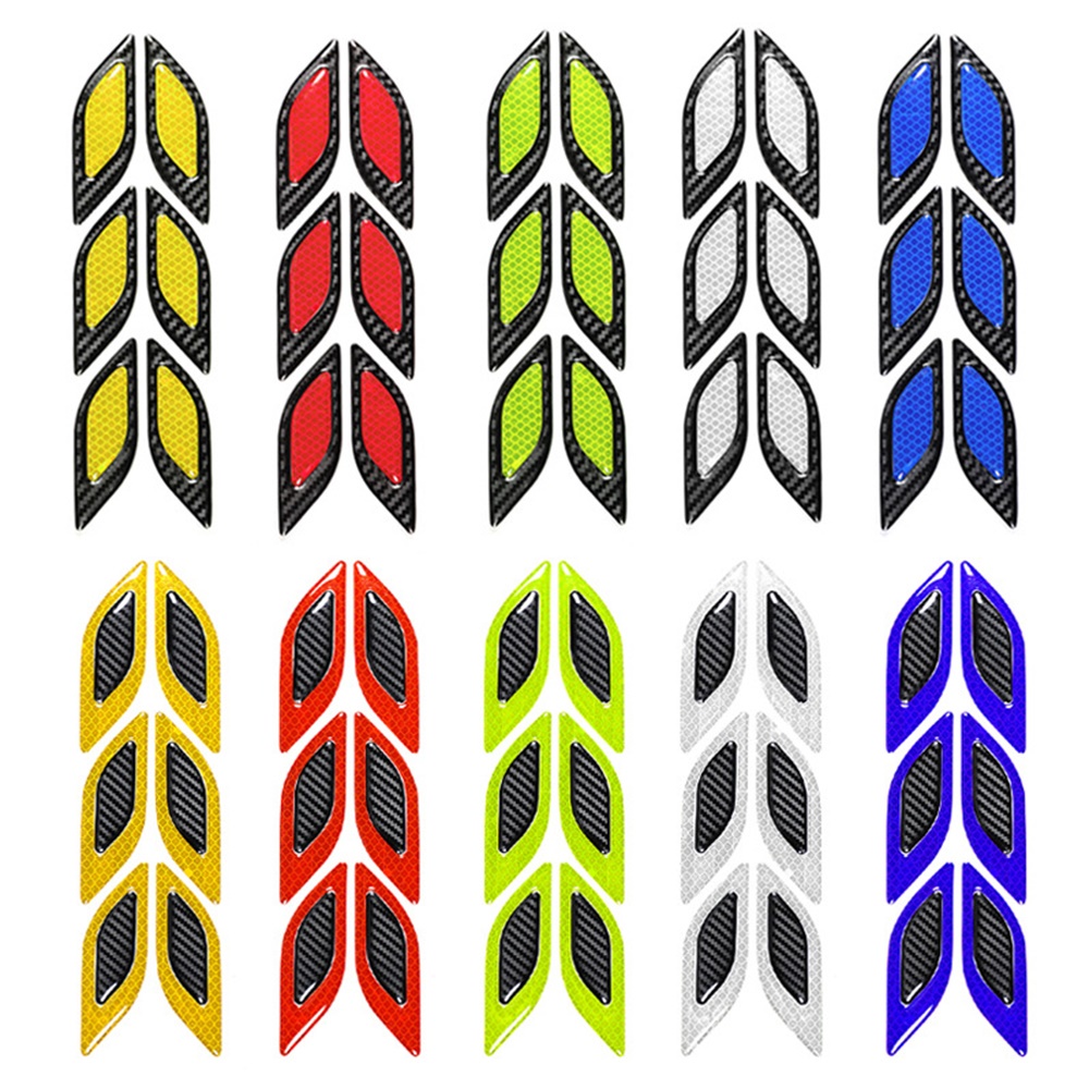 6pcs/Set 3D Car Styling Reflective Carbon Fiber Bumper Strips Car ...