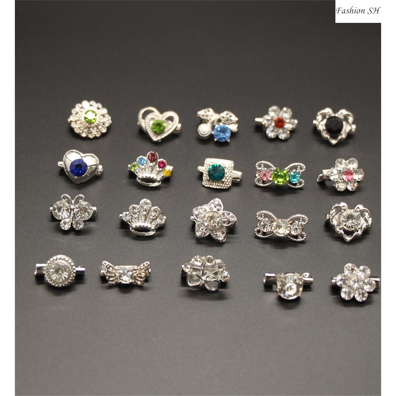 10pcs Crystal Safety Brooch Random Design Pin Safety Pin M70051