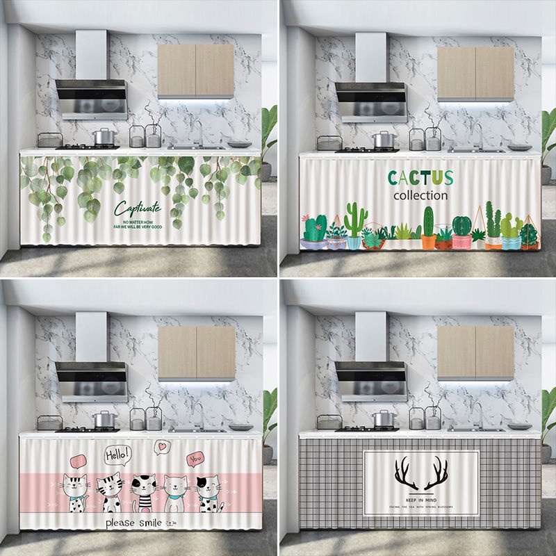 Kitchen Cabinet Slide Rail Shade Curtain Cabinet Dustproof Door Curtain ...