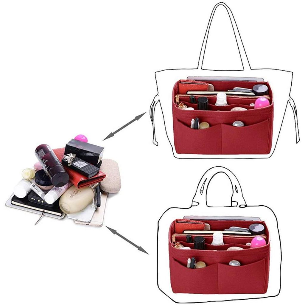 [Neverfull GM Organizer] Felt Purse Insert, Bag in Bag, Customized Tote  Organize, Cosmetic Makeup Diaper Handbag (Style JIA)