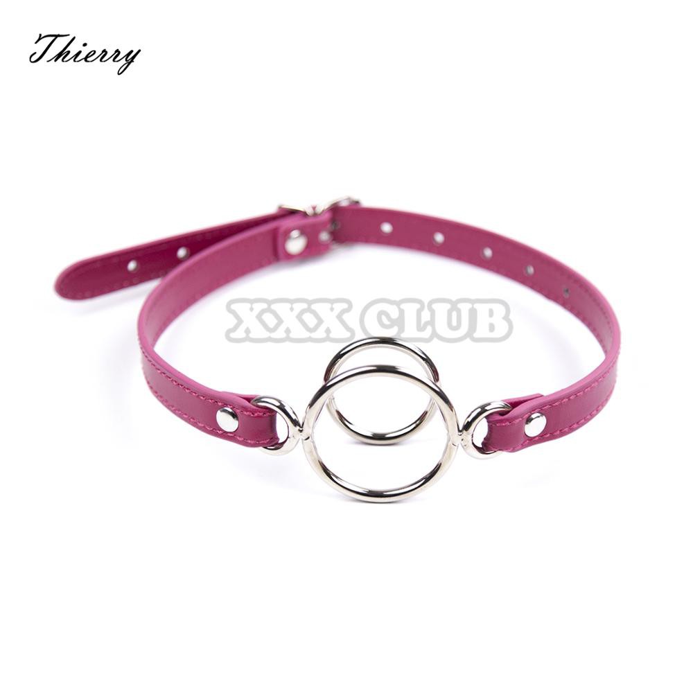 Thierry New Style Double Ring Gag Deep Throat Bondage Slave Open Mouth Stopper Sex Toys For