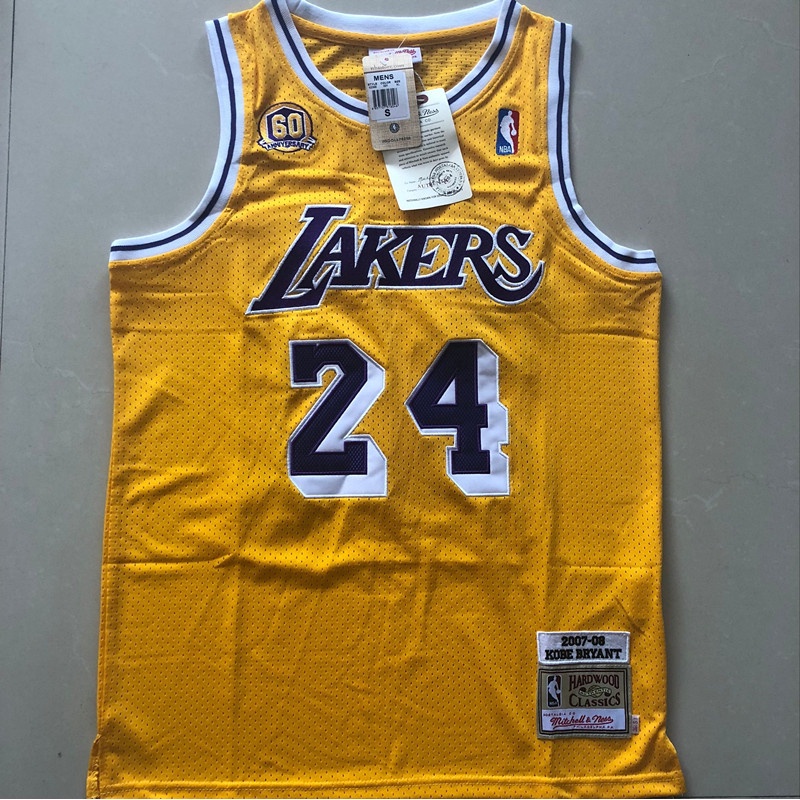 Mens Kobee Bryantt Los Angeles Lakers 60th Yellow Anniversary Jersey