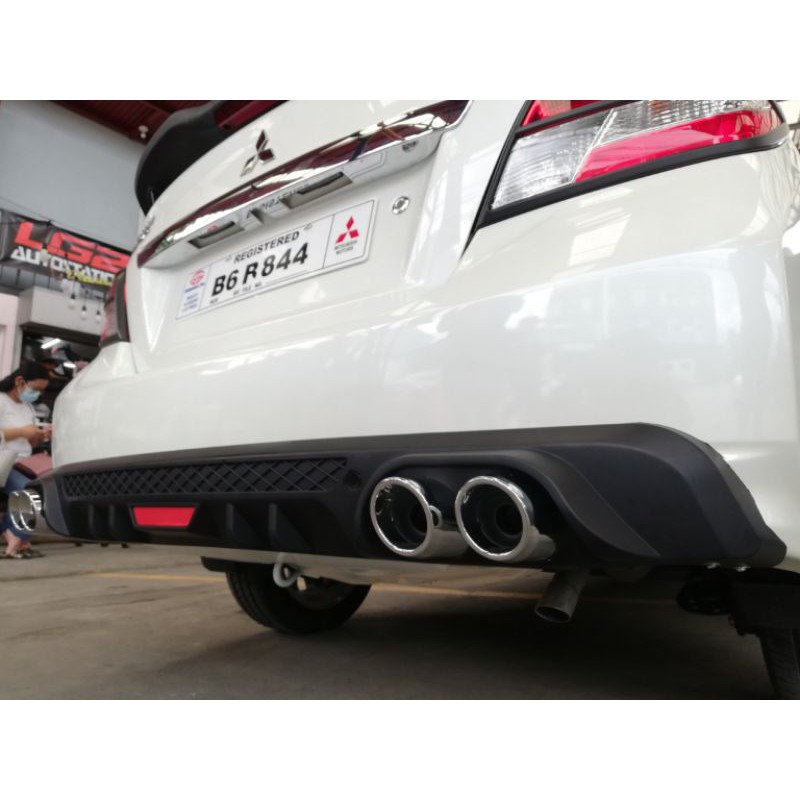MIRAGE G4 NEW MODEL REAR DIFFUSER BLACK COLOR DUAL PIPE | Shopee ...