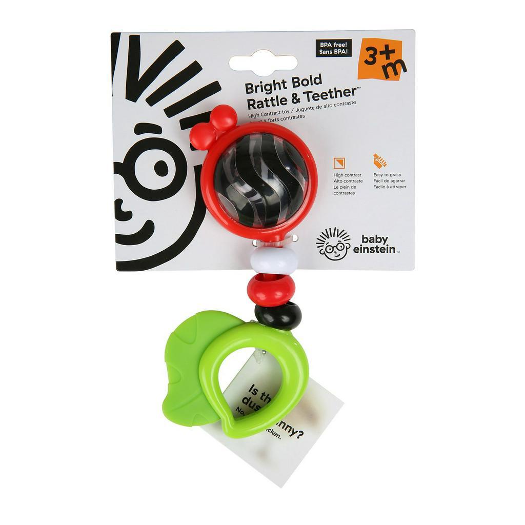 Baby Einstein Bright Bold Rattle & Teether High Contrast Toy Shopee