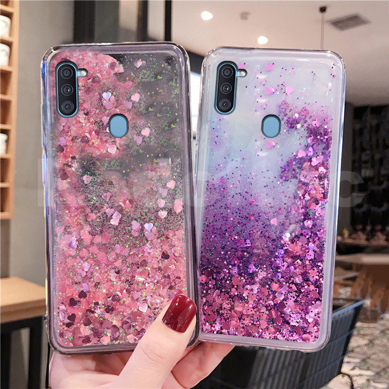 Case Samsung Galaxy A11 M11 Bling Liquid Quicksand Glitter