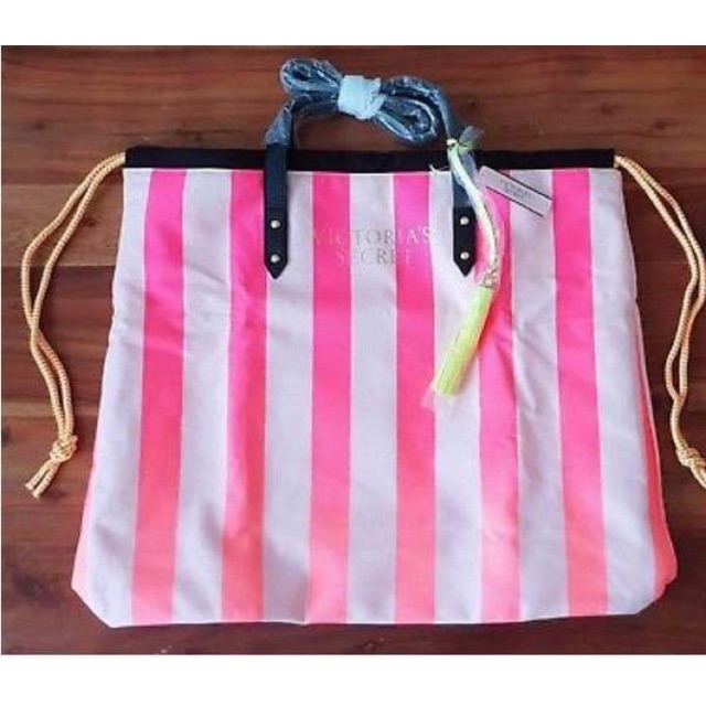 Victoria secret discount striped tote bag