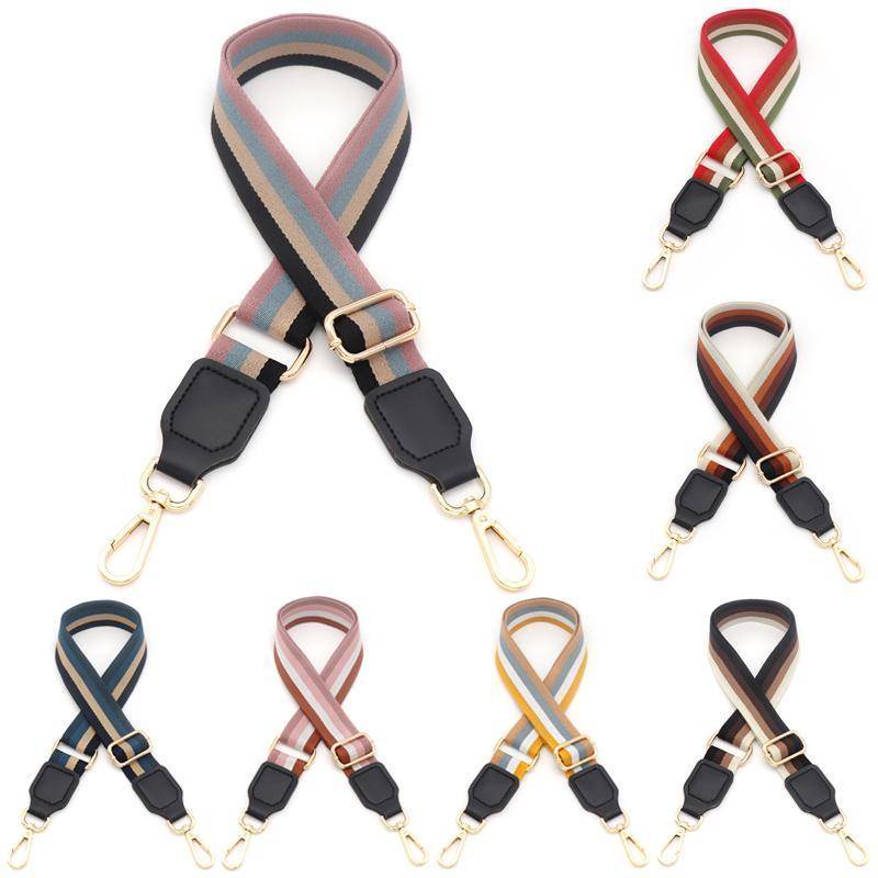 Pure Color Cotton bing With Pu Leather Long Shoulder Strap