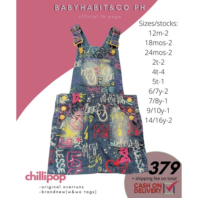 CHILLIPOP JUMPER OVERALL GIRLS SOFT DENIM orig | Shopee Philippines
