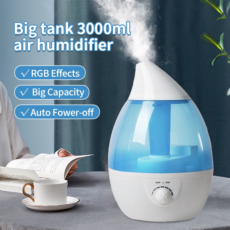 Shania 3000ML 5 Light LED Color Ultrasonic Air Humidifier Home Bedroom ...