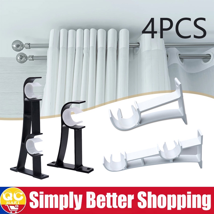 4PCS Curtain Rod Bracket Practical Bracket Hang Curtain Rod Curtain ...
