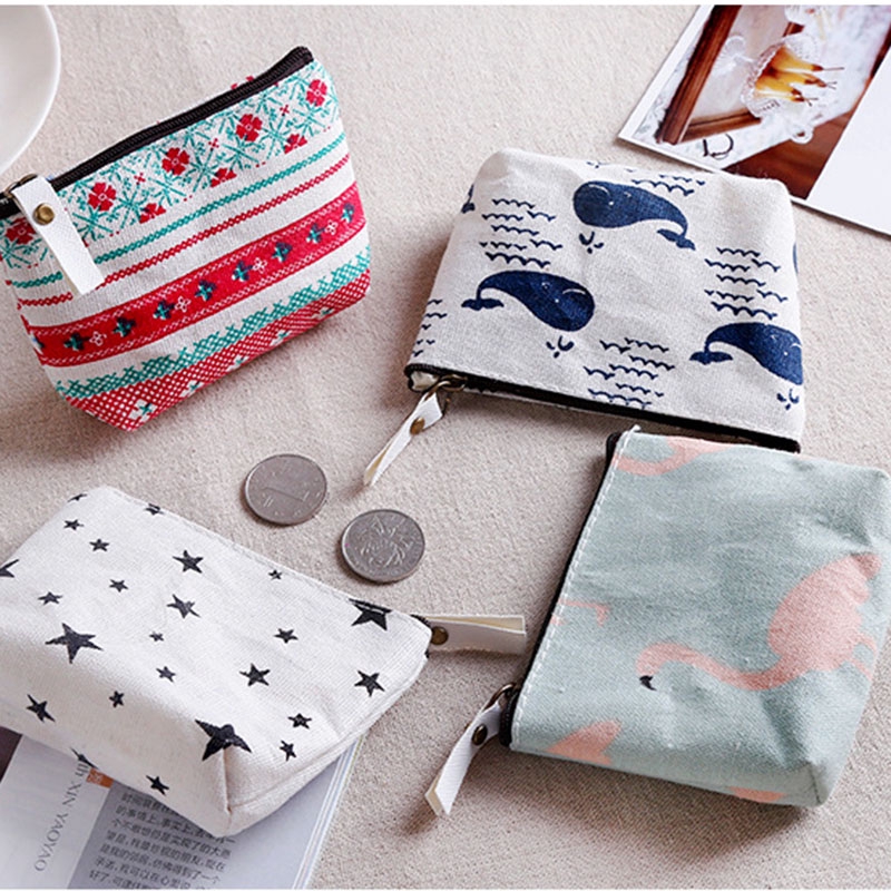 Mini Zipper Cloth Coin Purse Small Key Case Lady Pouch Student