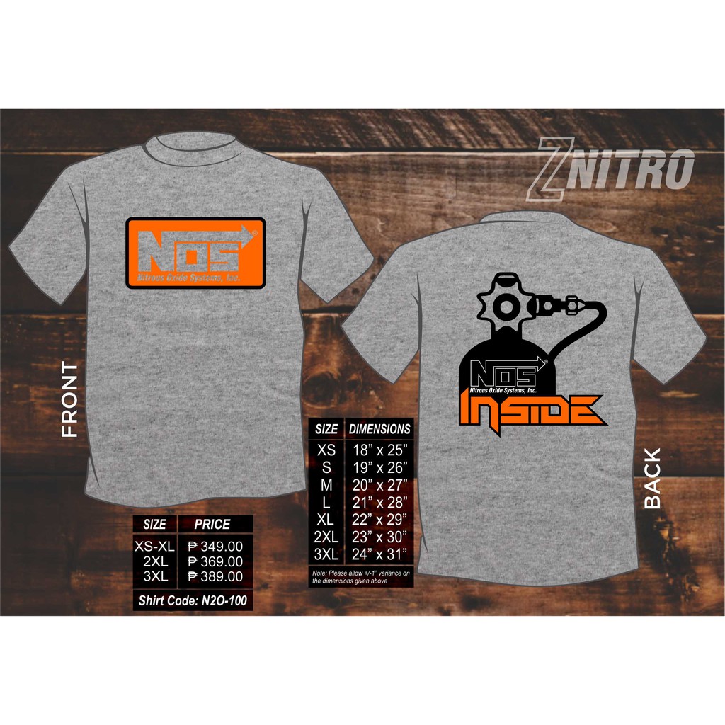 Nitrous Oxide System N2O shirt by ZNitro Apparel Shopee Philippines