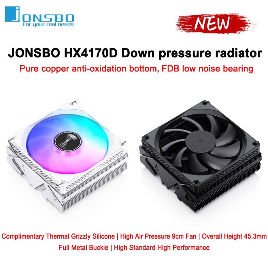 JONSBO HX4170D Black/White 4 Heat pipe CPU Cooler Down pressure Ultra ...