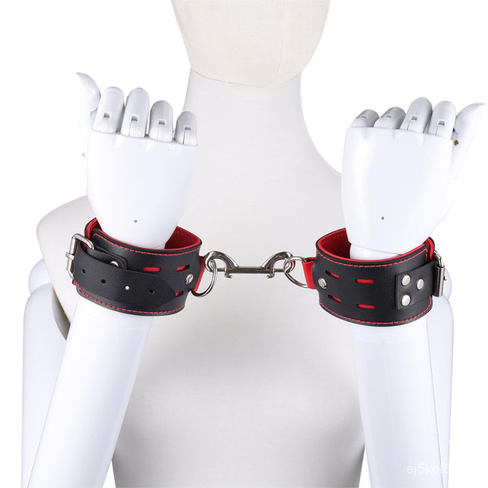 Sex Products Handcuffs Leather Restraints Foot Shackles Sm Bondage Cuffs Bdsm Fetish Slaves 3734