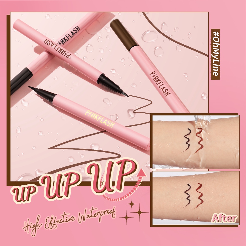 PINKFLASH 2pcs Eye Makeup Set Waterproof Eyeliner Black Eyebrow Pencil ...