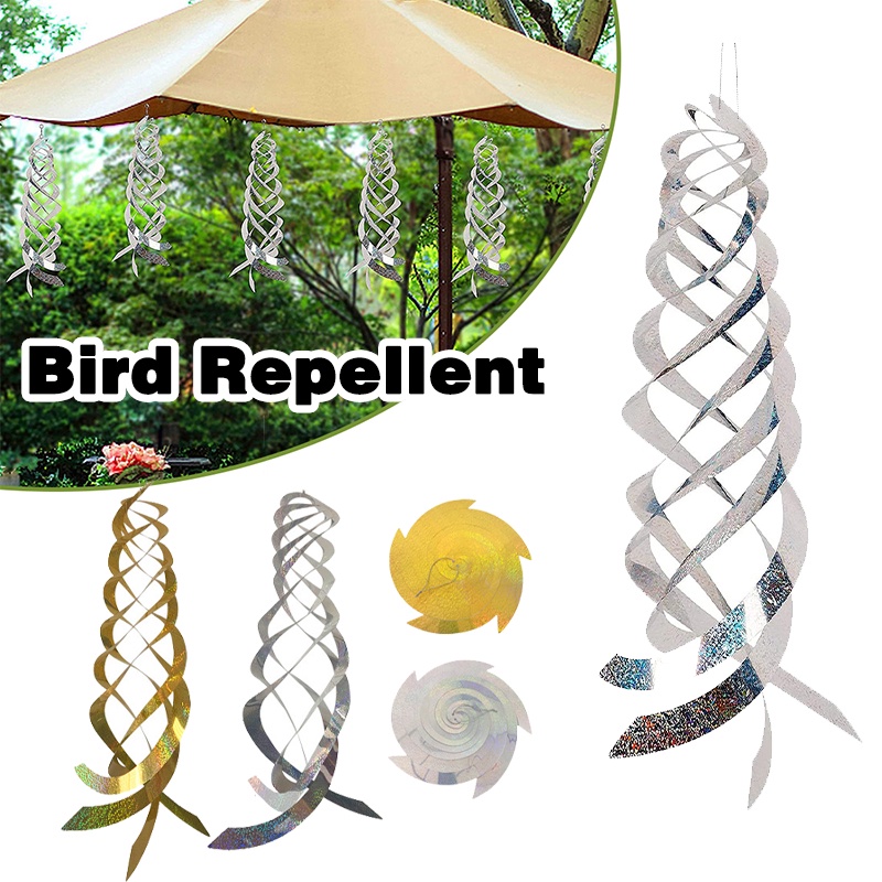 Bird Repellent Spiral Reflectors Rotating Rod Hanging Reflective Rod