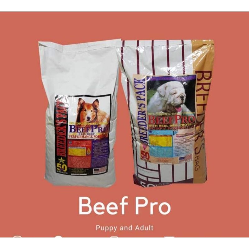 Beef pro puppy on sale price per sack