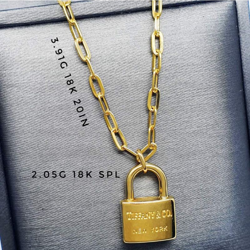 Paperclip necklace deals with lock